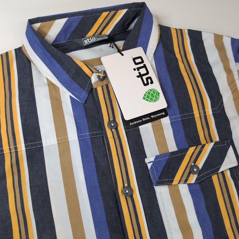 Stio Men's Curtis Camp Button Up Shirt Size‎ Large Short Sleeve NWT